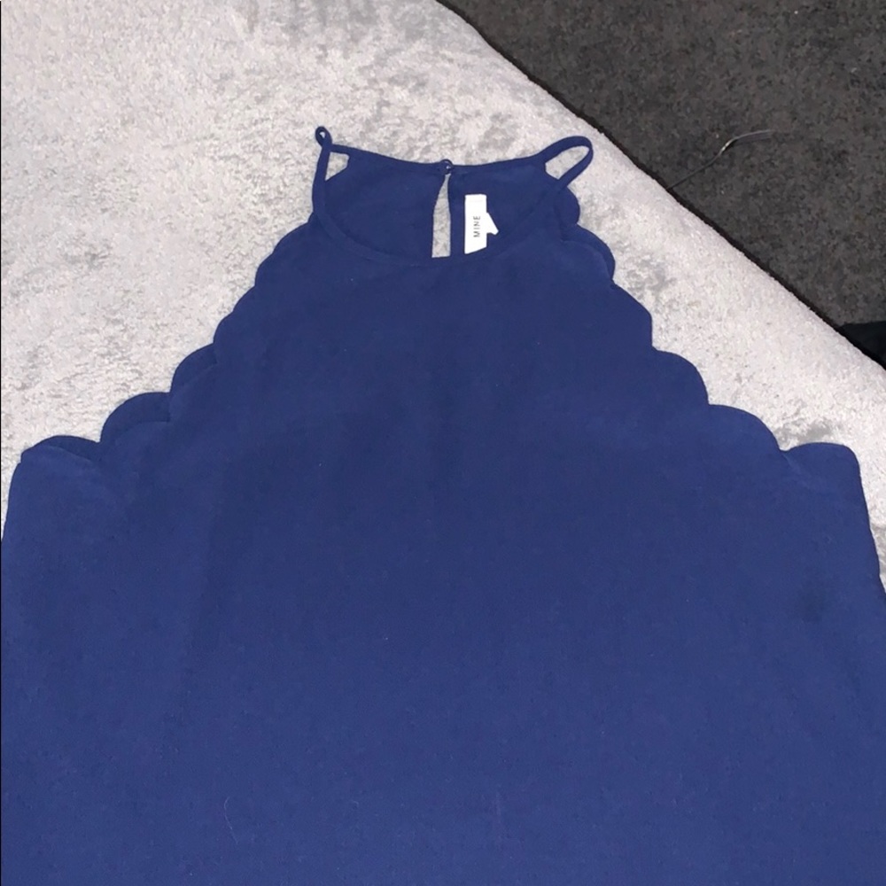 Blue halter tank top